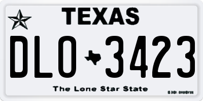 TX license plate DLO3423