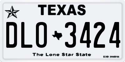 TX license plate DLO3424