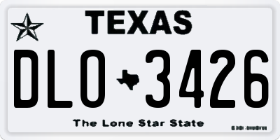TX license plate DLO3426