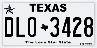 TX license plate DLO3428
