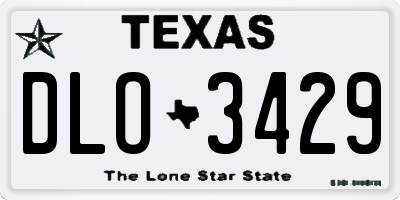 TX license plate DLO3429