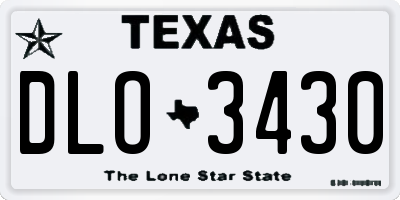 TX license plate DLO3430