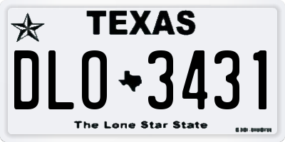 TX license plate DLO3431