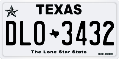 TX license plate DLO3432