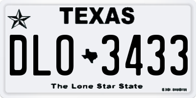 TX license plate DLO3433
