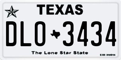 TX license plate DLO3434