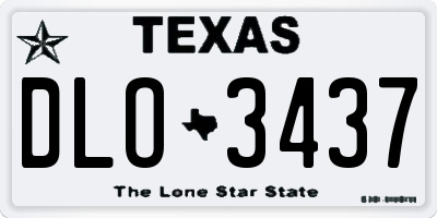 TX license plate DLO3437