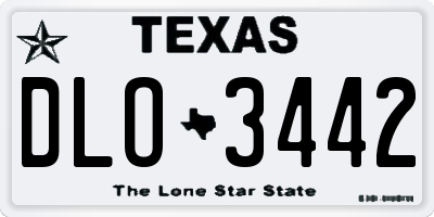 TX license plate DLO3442