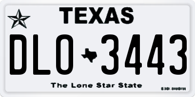 TX license plate DLO3443