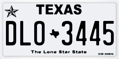 TX license plate DLO3445