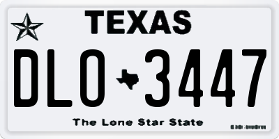 TX license plate DLO3447