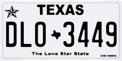 TX license plate DLO3449