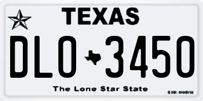 TX license plate DLO3450