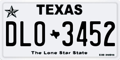 TX license plate DLO3452