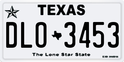 TX license plate DLO3453