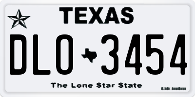 TX license plate DLO3454