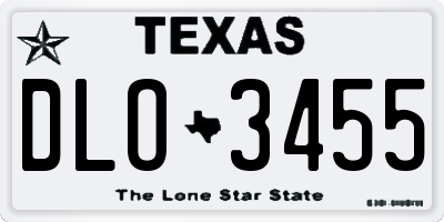 TX license plate DLO3455