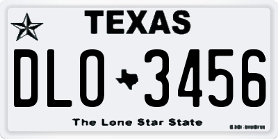 TX license plate DLO3456