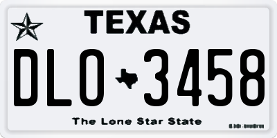 TX license plate DLO3458