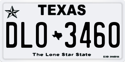 TX license plate DLO3460