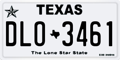 TX license plate DLO3461