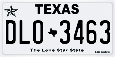 TX license plate DLO3463