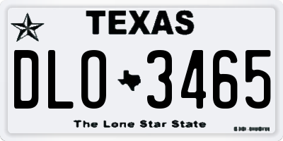 TX license plate DLO3465