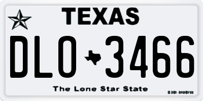 TX license plate DLO3466