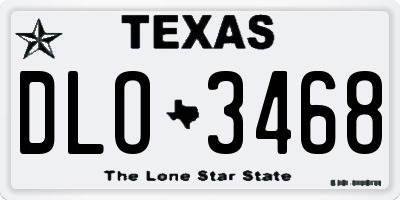 TX license plate DLO3468