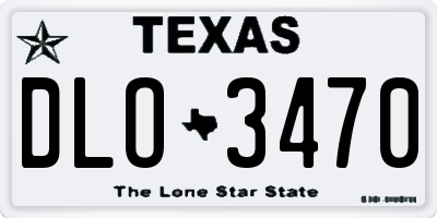 TX license plate DLO3470
