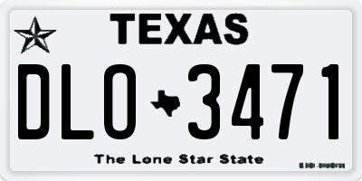 TX license plate DLO3471