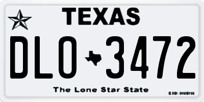 TX license plate DLO3472