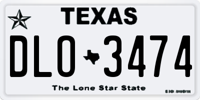 TX license plate DLO3474