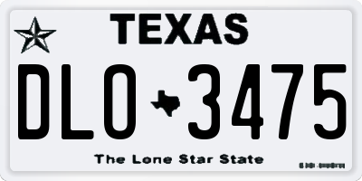 TX license plate DLO3475