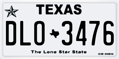 TX license plate DLO3476