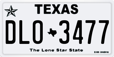 TX license plate DLO3477