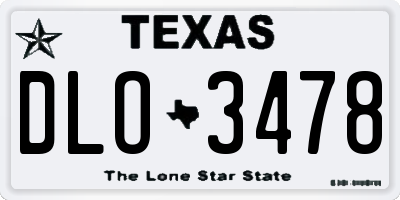 TX license plate DLO3478