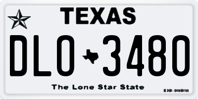 TX license plate DLO3480