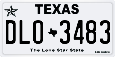 TX license plate DLO3483