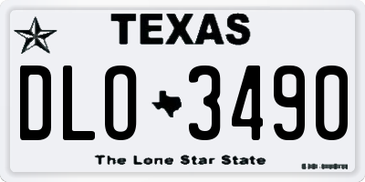 TX license plate DLO3490