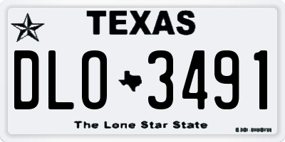 TX license plate DLO3491