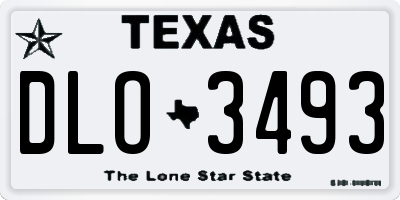 TX license plate DLO3493