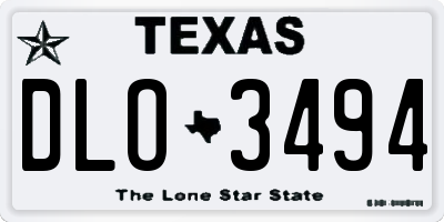 TX license plate DLO3494