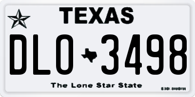 TX license plate DLO3498
