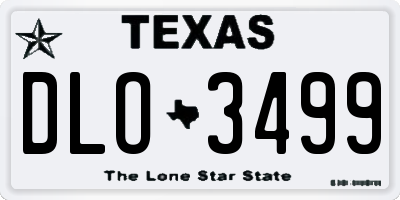 TX license plate DLO3499