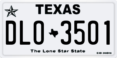 TX license plate DLO3501