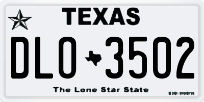 TX license plate DLO3502