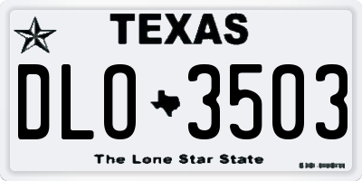 TX license plate DLO3503