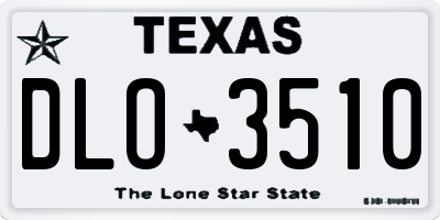 TX license plate DLO3510