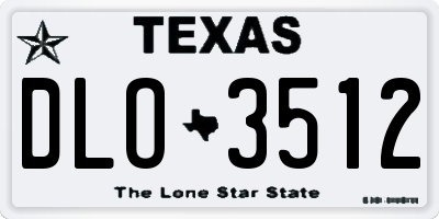 TX license plate DLO3512